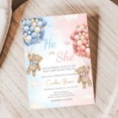 Bearly Wait Bear Balloon Gender Reveal Kaart