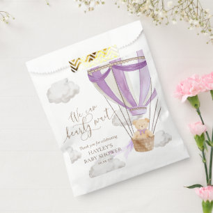 Bearly Wait Beer Lila heteluchtballon Baby shower Bedankzakje