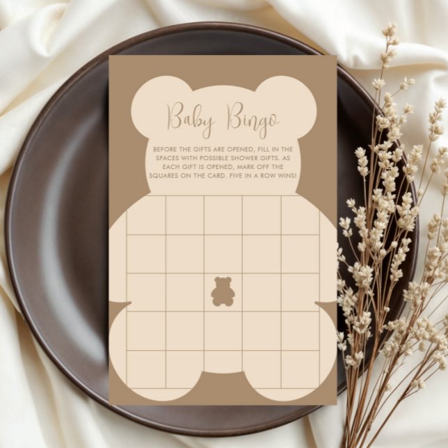 Bearly Wait Beige Baby Bingo Card (Creator heeft geüpload)
