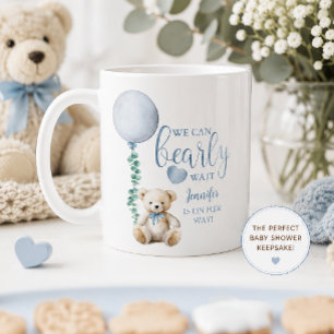 Bearly Wait Blauwe Teddibeer Baby Shower Koffiemok