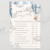 Bearly Wait Blue Guess Who Baby Shower Game (Voorkant / Achterkant)