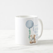 Bearly Wait Blue Teddy Bear Baby shower Café Mug (Devant droit)