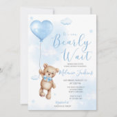 Bearly Wait Boy Baby shower Invitation (Devant)