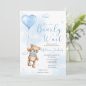 Bearly Wait Boy Baby shower Invitation (Debout devant)