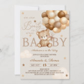 Bearly Wait Brown Baby shower Kaart (Voorkant)