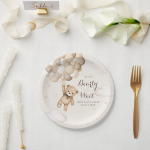 Bearly Wait Bruin Beer Ballon Baby shower Papieren Bordje