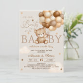 Bearly Wait Bruine Baby Shower  Kaart (Staand voorkant)
