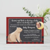 Bearly Wait Buffalo Geruite Baby Shower Kaart (Staand voorkant)