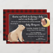 Bearly Wait Buffalo Geruite Baby Shower Kaart (Voorkant / Achterkant)