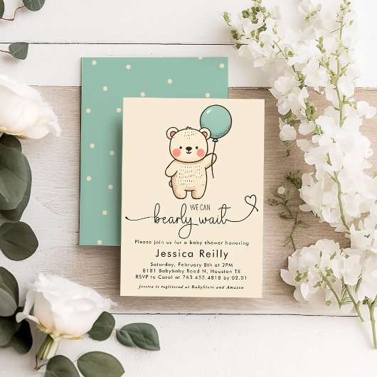Bearly Wait – Faire-part de Baby Shower Minimalist