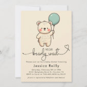 Bearly Wait – Faire-part de Baby Shower Minimalist (Devant)
