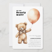 Bearly wait gender neutre baby shower Invitation (Devant)