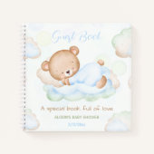 Bearly Wait Green Blue Boy Baby shower Livre d'inv (Devant)