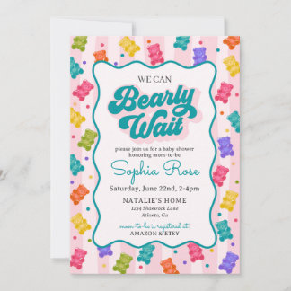 Bearly Wait Gummy Bear Baby Shower Invitation