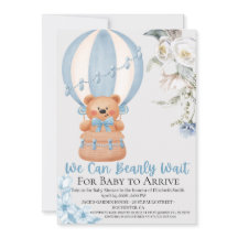 Bearly Wait Heet Luchtballon Baby Shower Uitnodigi
