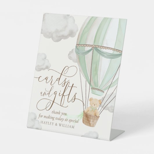 Bearly Wait Kaarten en geschenken Baby shower Reclamebord Met Voetstuk (Voorkant)