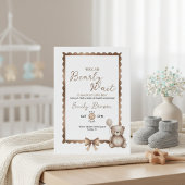 Bearly Wait Neutral Teddy Baby Shower Invitation