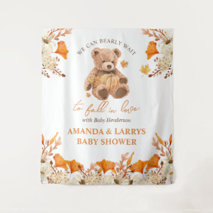 Bearly Wait om verliefd te worden Baby Shower Acht Wandkleed