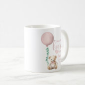 Bearly Wait Pink Teddy Bear Baby shower Café Mug (Devant droit)