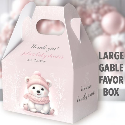 Bearly Wait Polar Beer Roze Baby shower Groot Bedankdoosjes