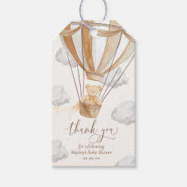 Bearly Wait Tan Teddy Bear Dank je wel Baby shower Cadeaulabel