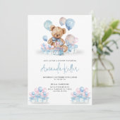 Bearly Wait Teddy Bear Baby shower Invitation (Debout devant)