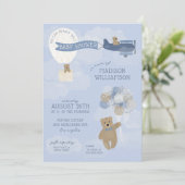 Bearly Wait Teddy Bear Baby shower Invitation (Debout devant)