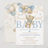 Bearly Wait Teddy Bear Baby shower Uitnodiging (Voorkant / Achterkant)