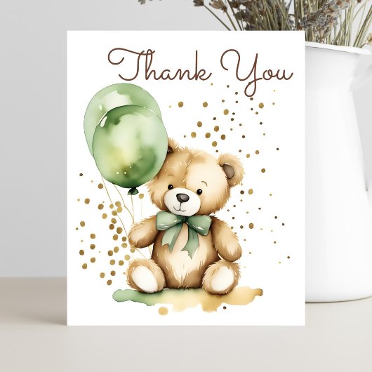 Bearly wait teddy carte de remerciements de baby s