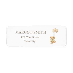 Bearly Wait Teddybeer Babyshower Retouradres Etiket