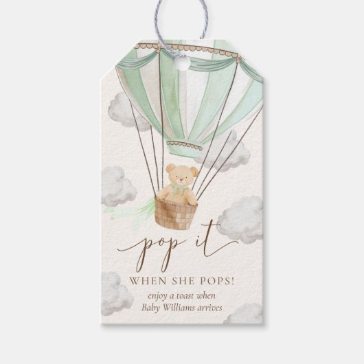 Bearly Wait Teddybeer Munt Pop Het Als Ze Popt Cadeaulabel (Voorkant)