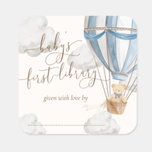 Bearly Wait Teddybeer voor het bibliotheekexlibris Vierkante Sticker