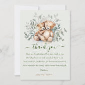 Bearly Wait Twins Schattigee teddybeer Boho Baby s Bedankkaart (Voorkant)