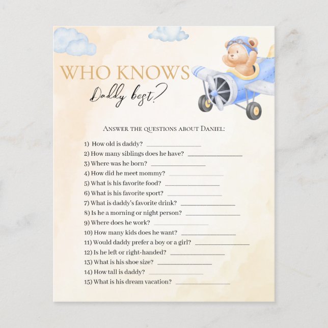 Bearly Wait Who Knows Daddy Beste Game Kaart (Voorkant)