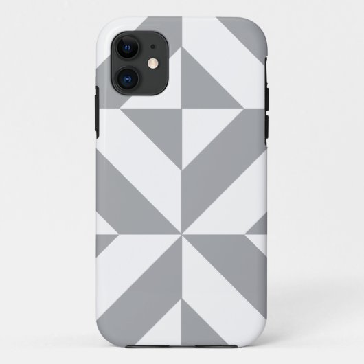 Bearm grijs geometrisch decomgrenzingspatroon Case-Mate iPhone case (Achterkant)