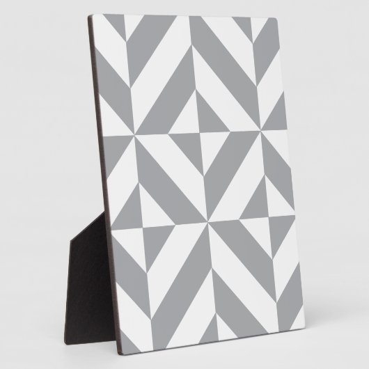 Bearm grijs geometrisch decomgrenzingspatroon fotoplaat (Zijkant)