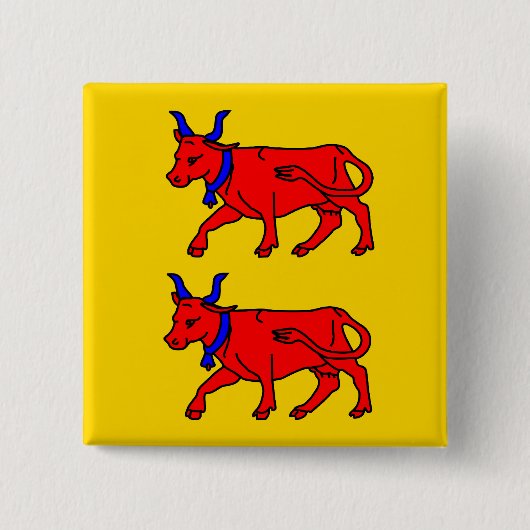 Bearn, Franse vlag Vierkante Button 5,1 Cm (Voorkant)