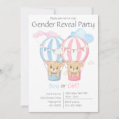 Bears & Balloons Genre Reveillez Party Invitation (Devant)