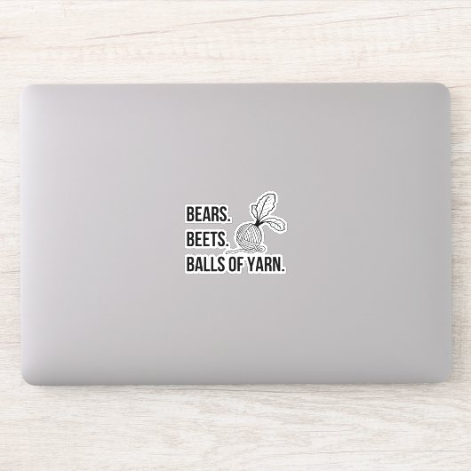 Bears Beets Balls of Yarn - Sticker (Ordinateur)