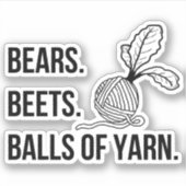 Bears Beets Balls of Yarn - Sticker (Devant)