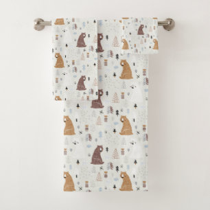 Bears mignonne dans le Motif Woods