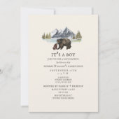 Bears Mountain Watercolor Baby shower Invitation (Devant)