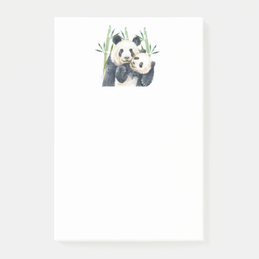 Bears Panda Cute Cuddling Aquarelle Notes post-it (Devant)