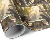 Bears Playing Ping Pong in a Forest Cadeaupapier (Rol Hoek)