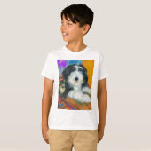 Bearted Collie Puppy T-shirt (Voorkant volledig)