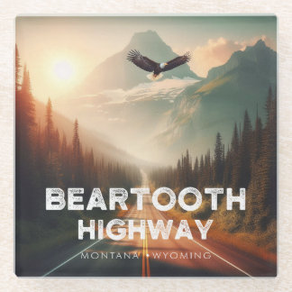 Beartooth Highway Montana Wyoming Eagle Glazen Onderzetter