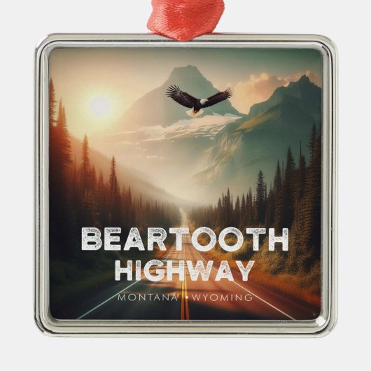 Beartooth Highway Montana Wyoming Eagle Metalen Ornament (Voorkant)