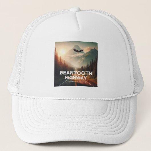 Beartooth Highway Montana Wyoming Eagle Trucker Pet (Voorkant)