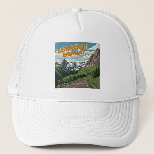 Beartooth Highway Montana Wyoming landschap Trucker Pet (Voorkant)