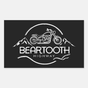 Beartooth Highway Montana Wyoming Motorcycle Rechthoekige Sticker